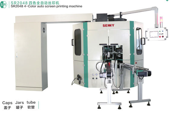 4 Renk Otomatik Serigrafi Ekipmanı, SGS 50pcs / Dakika Döner Ekranlı Yazıcı
