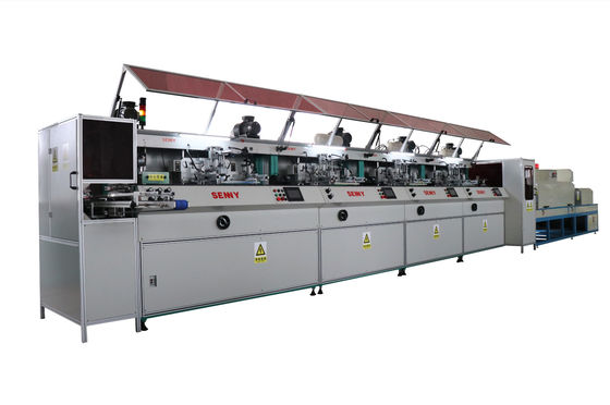 4 Renk 4 İstasyon 2400 Adet/Saat Çok Renkli Serigrafi Baskı Makinesi 350x250mm