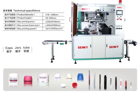 Tek Renk 5000 Adet/Saat Tam Otomatik Serigrafi Makinesi 250x150mm
