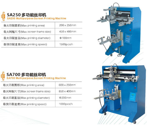 İpek için 1000pcs / Hr Yarı Otomatik Serigrafi Makinesi 600X250mm