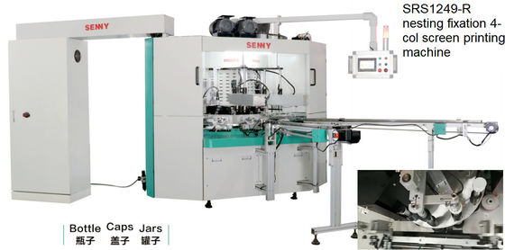 380V 60HZ 4 Renkli Otomatik Şişe Serigrafi Makinesi Servo Kontrolü