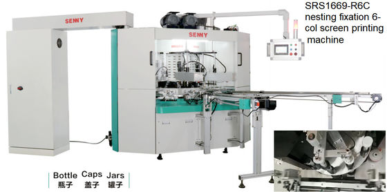 Şişe için 6 Renkli 7bar Otomatik Silindir Serigrafi Makinesi 380V