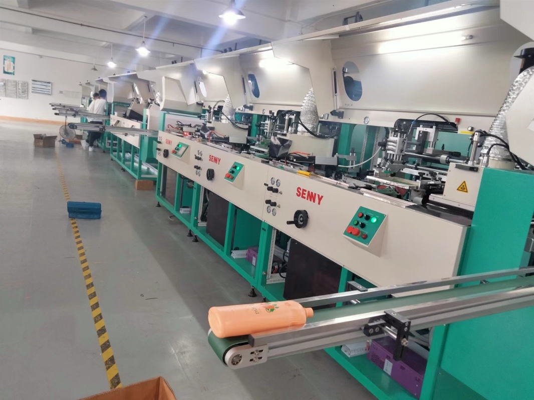 Çeşitli Şekiller Plastik Kavanoz ve Şişe Serigrafi Makinesi Modüler 1-12 Renk