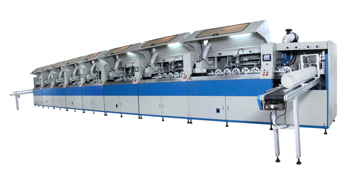 2000 adet/Saat Çok Renkli Silindirik Kova Ekran Baskı Makinesi, Maksimum Kap Çapı 220mm