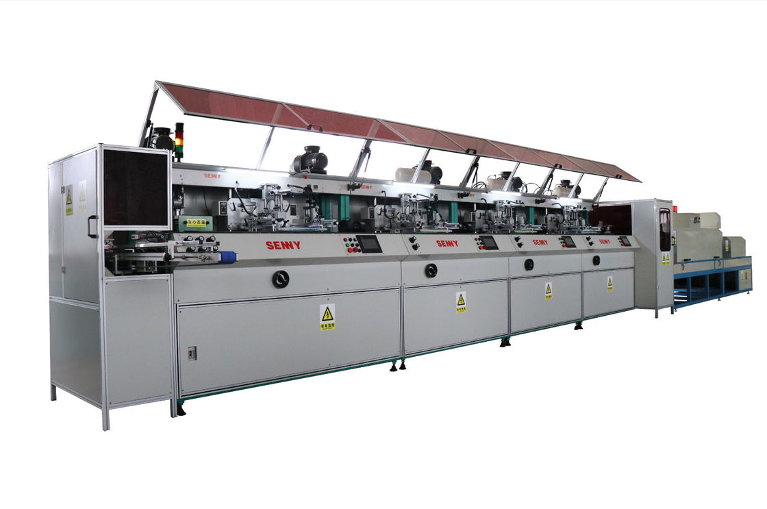 4 Renk 4 İstasyon 2400 Adet/Saat Çok Renkli Serigrafi Baskı Makinesi 350x250mm