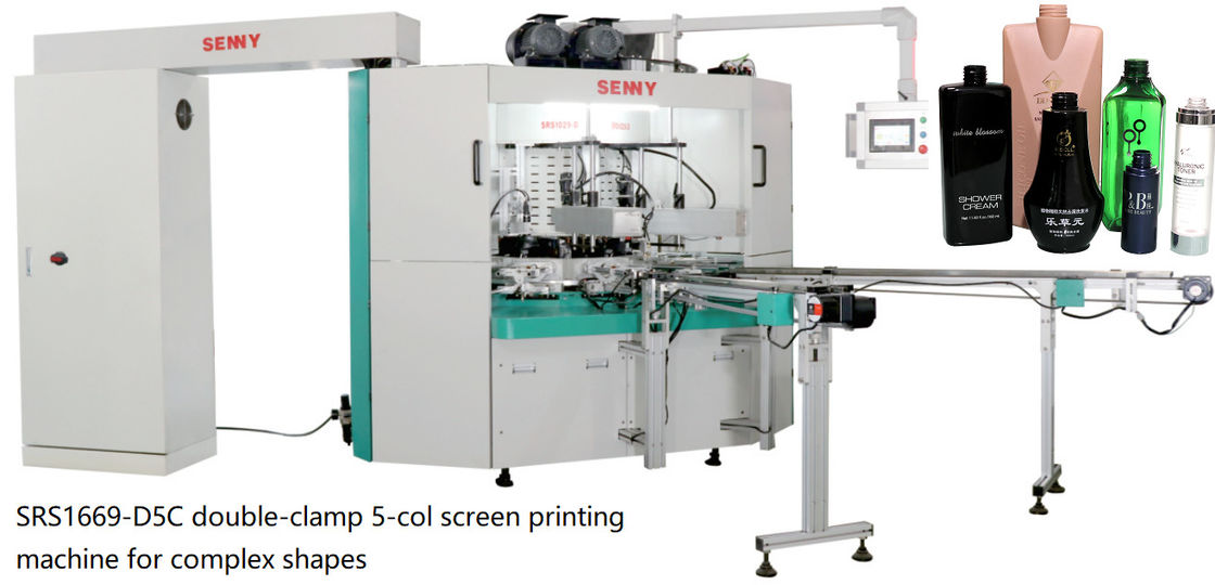 Yuvarlak Şişe için 1800pcs / Hr 6bar Renkli Serigrafi Baskı Makinesi