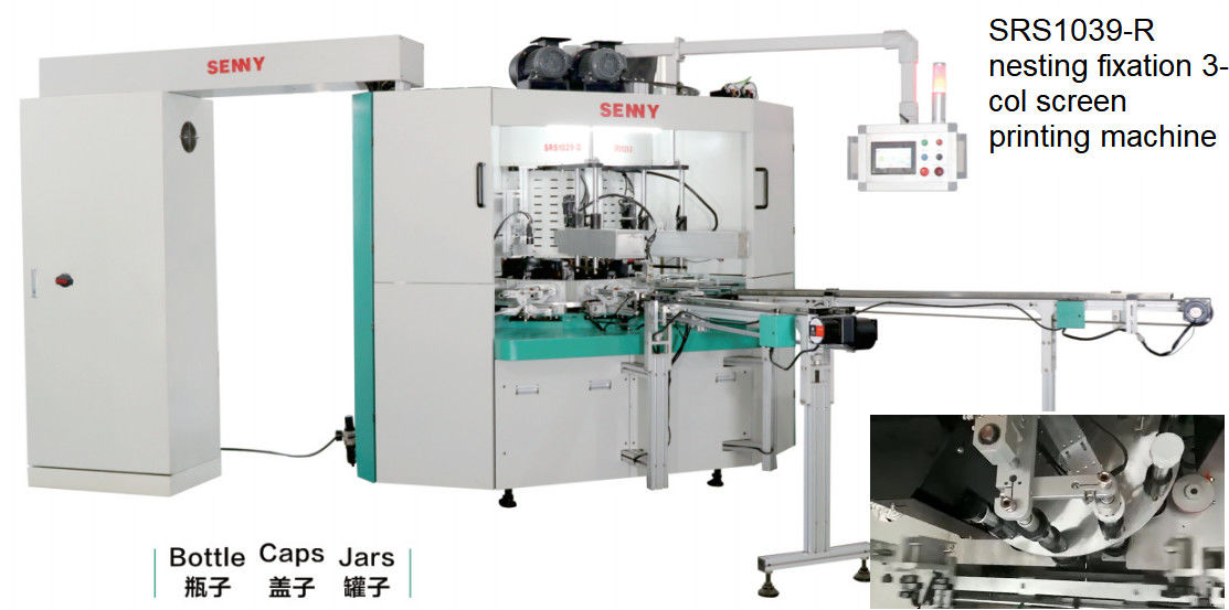 Cap için 250x160mm 30pcs / Min Çok Renkli Serigrafi Baskı Makinesi