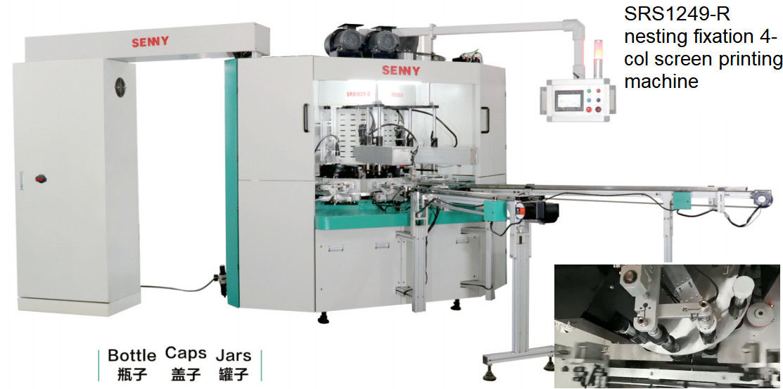 380V 60HZ 4 Renkli Otomatik Şişe Serigrafi Makinesi Servo Kontrolü